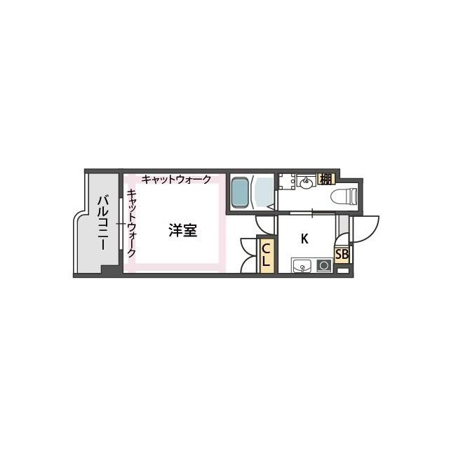 カルム東豊中(1K/5階)の間取り写真