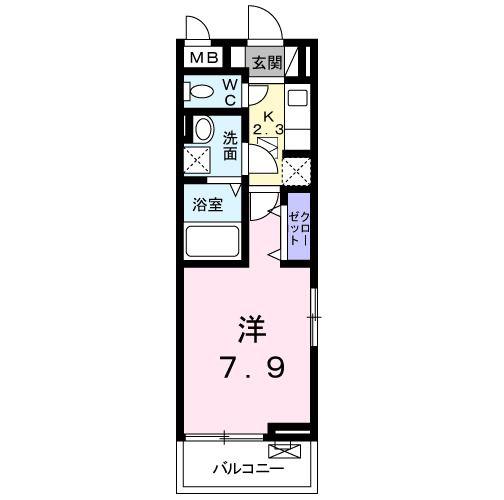 ヘレス・ハウス(1K/1階)の間取り写真
