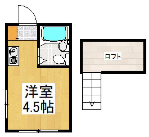 一橋ハイランド(ワンルーム/1階)の間取り写真