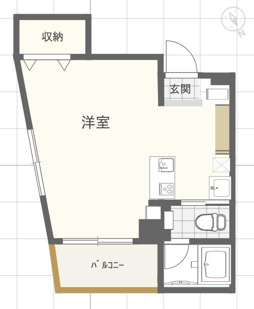 リバティ南池袋/3階(1DK/3階)の間取り写真