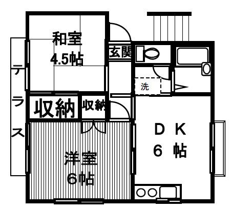 ブルーシャトレA(2DK/1階)の間取り写真