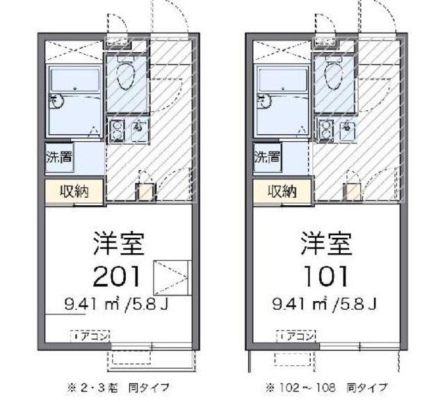 レオパレスシルフィー(1K/3階)の間取り写真