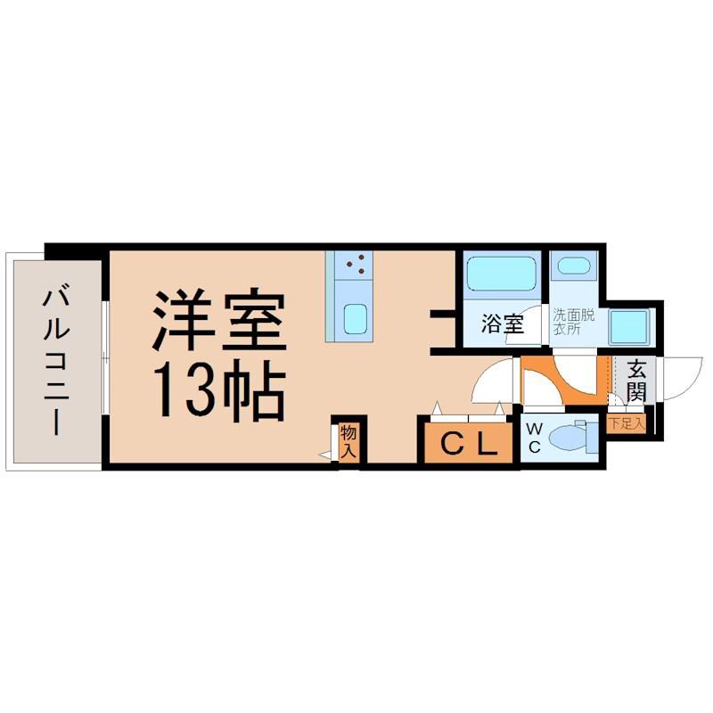 プレミアムコート大須(ワンルーム/6階)の間取り写真