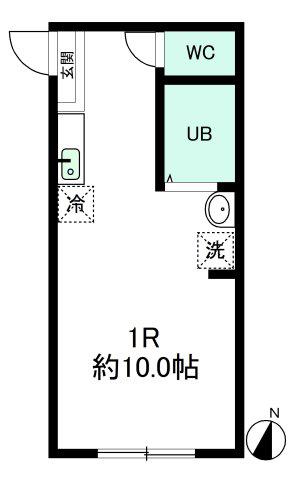 サンシャイン常普請(ワンルーム/2階)の間取り写真
