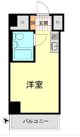 銀座ダイヤハイツ(ワンルーム/2階)の間取り写真