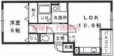 ラ・クレI(1LDK/4階)の間取り写真