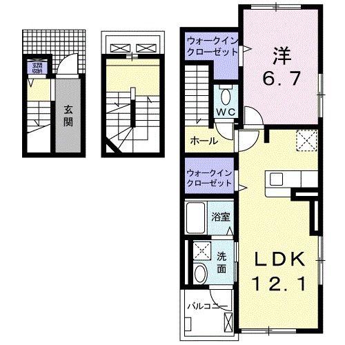 ヴィーナスIII-B(1LDK/1階)の間取り写真