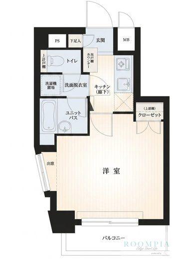 ティアラ大崎(1K/4階)の間取り写真
