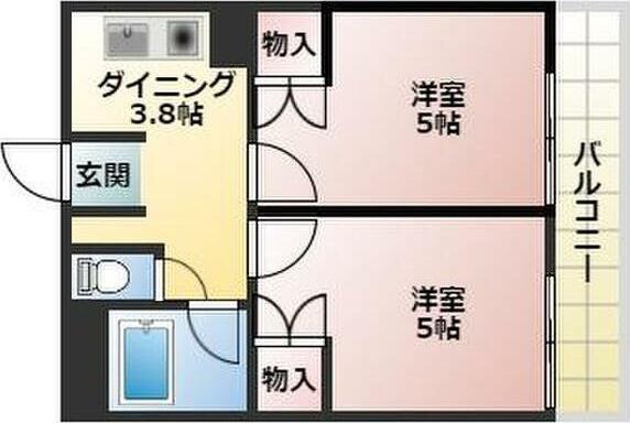 ハイム戸部(2DK/3階)の間取り写真
