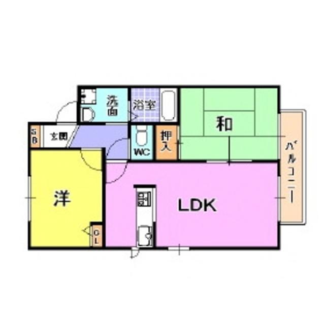 ウィステリア仁川(2LDK/2階)の間取り写真