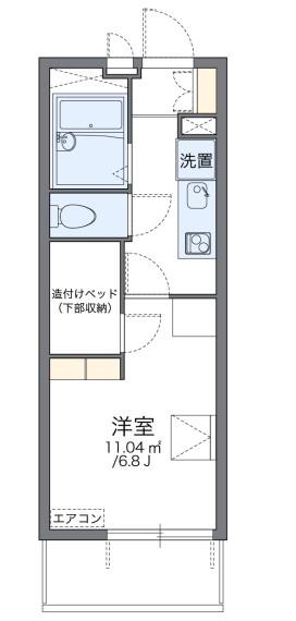 レオパレスWING西淀(1K/2階)の間取り写真