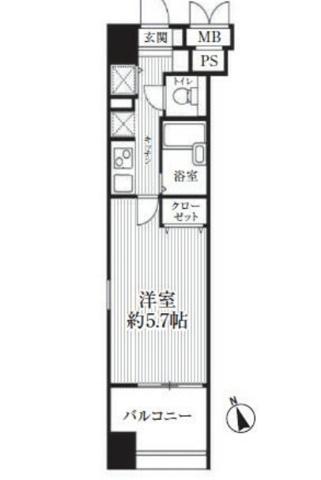 HF南麻布レジデンス(1K/8階)の間取り写真
