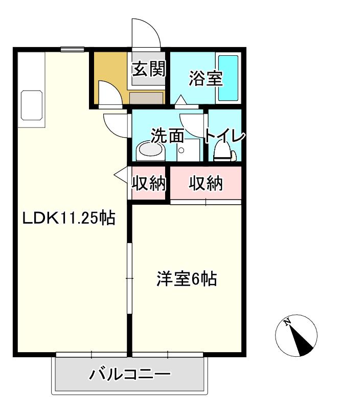 パナハイツジョーバリ(1LDK/1階)の間取り写真
