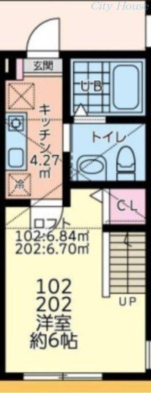 リベルテ相模原(1K/1階)の間取り写真