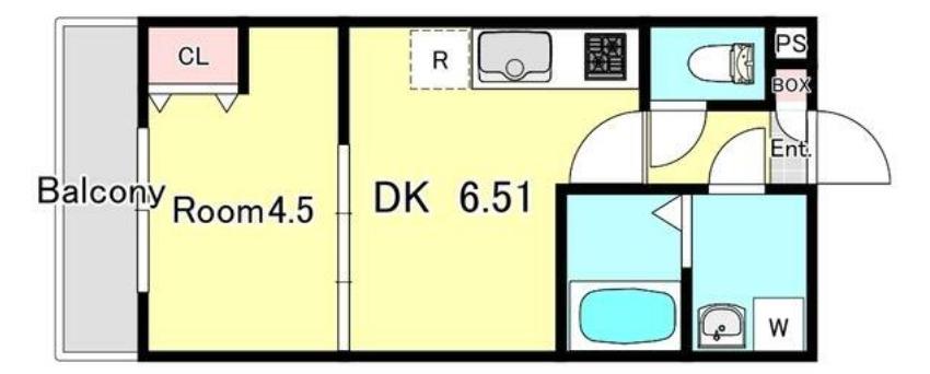 ラグランジュ新川崎(1DK/3階)の間取り写真