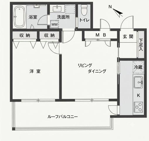 ラミアール赤坂(1LDK/8階)の間取り写真