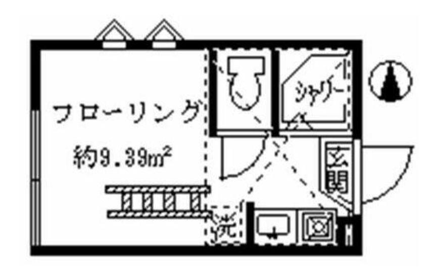 フェリスプリマ(ワンルーム/1階)の間取り写真