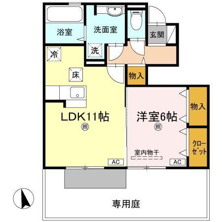 メゾン・プルミエ(1LDK/1階)の間取り写真