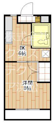 サンリバーM(1DK/4階)の間取り写真