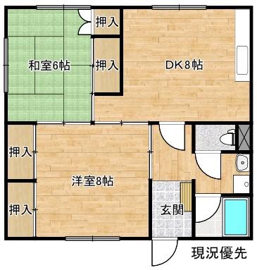 セージブルー(2DK/1階)の間取り写真