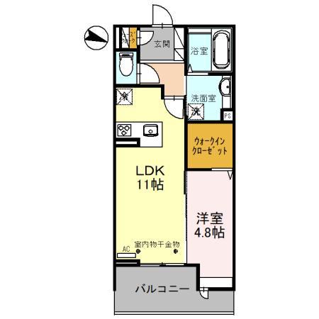 D-レジデンス椿(1LDK/3階)の間取り写真