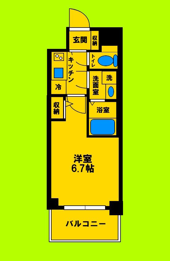 マキシヴ クロス 江坂(1K/5階)の間取り写真