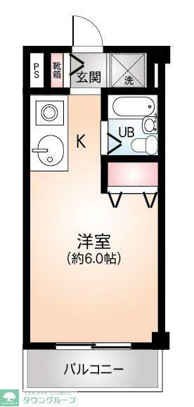 KSハウスII(ワンルーム/2階)の間取り写真