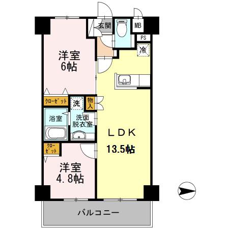 シルフィッド-下連雀6丁目-(2LDK/3階)の間取り写真