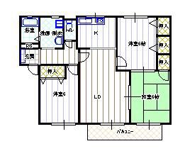 ソレイユルボンIAB(3LDK/1階)の間取り写真