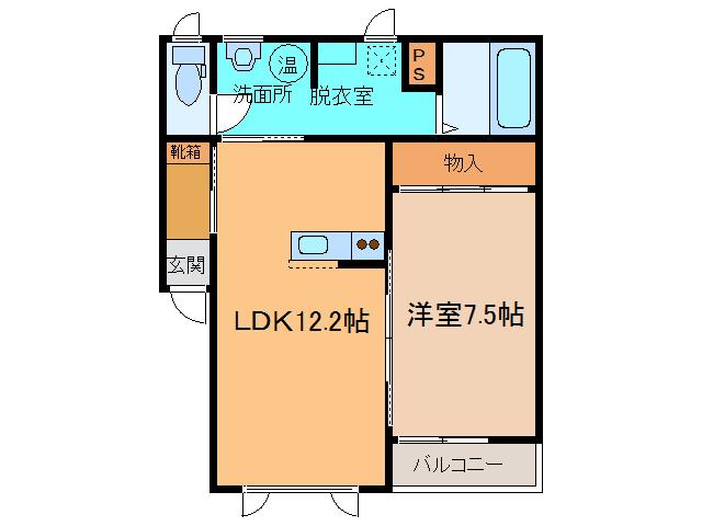 REALL II(1LDK/2階)の間取り写真