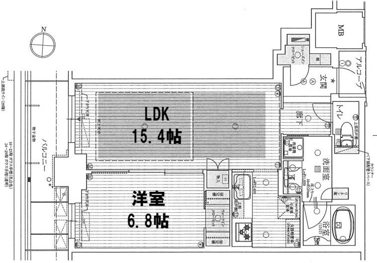 大阪ひびきの街 ザ・サンクタスタワー(1LDK/22階)の間取り写真