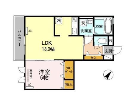 BEAVERDAM赤堤(1LDK/3階)の間取り写真