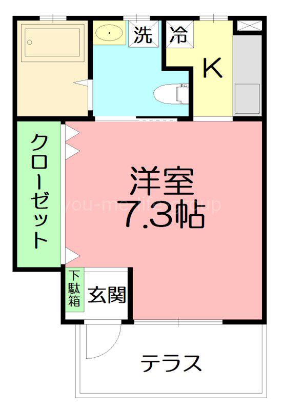 RONDII番館(1K/1階)の間取り写真