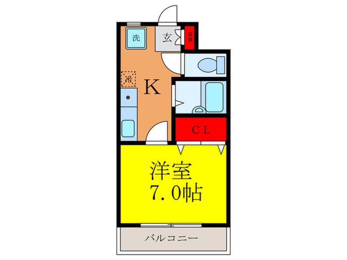 プリミエール高槻(1K/2階)の間取り写真