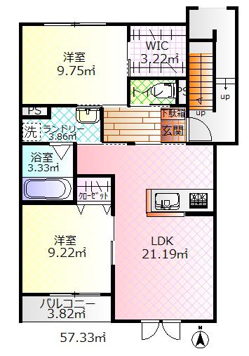 ラメール戎(2LDK/1階)の間取り写真