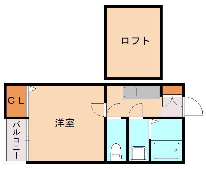 コンフォートベネフィス室見3(1K/2階)の間取り写真