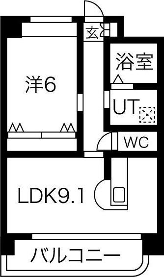 TS IORI(1LDK/8階)の間取り写真