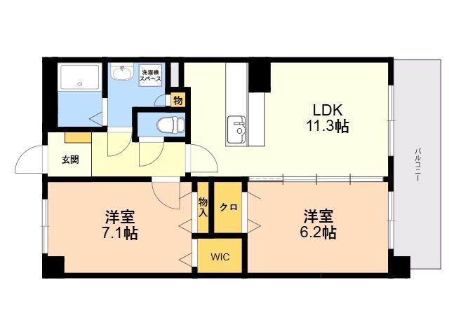 エスペランサ(2LDK/3階)の間取り写真