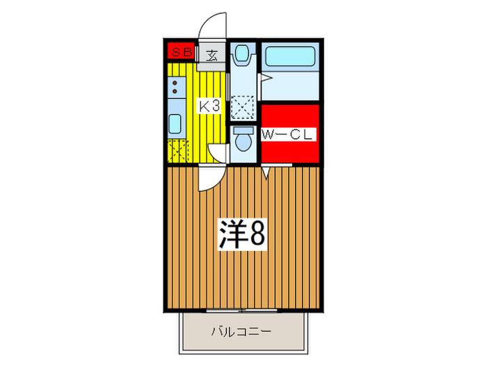 エテルノ天神(1K/1階)の間取り写真