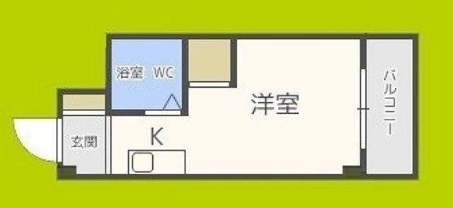 昭和グランドハイツ大淀(ワンルーム/2階)の間取り写真