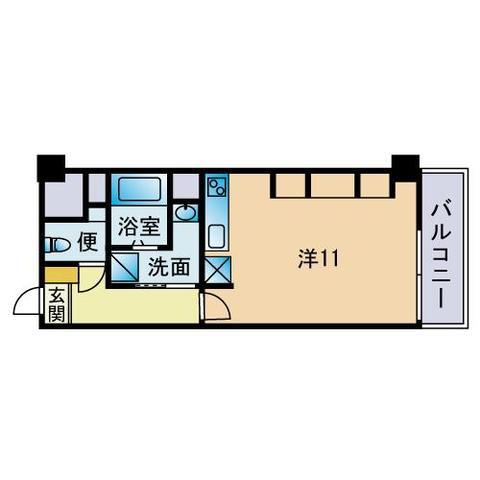 藤和サンコープ大名(ワンルーム/4階)の間取り写真