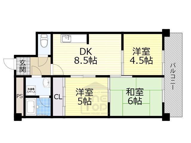 パークサイド柴原(3DK/4階)の間取り写真