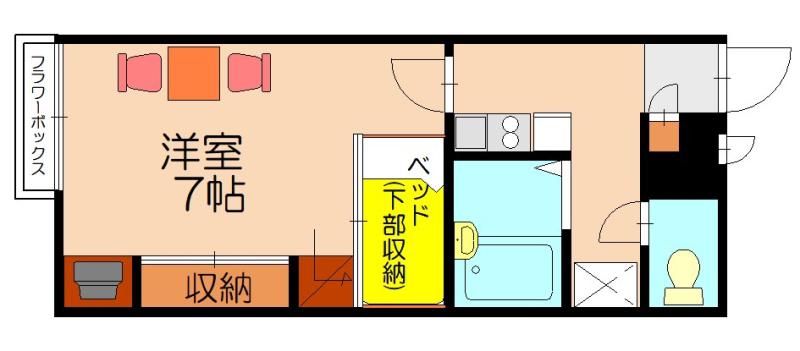 レオパレス土井駅東(1K/1階)の間取り写真