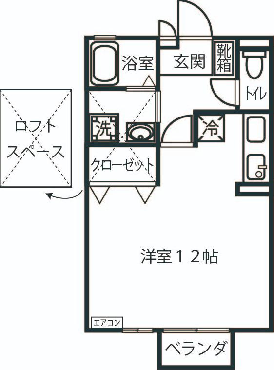 プルミエ(ワンルーム/2階)の間取り写真