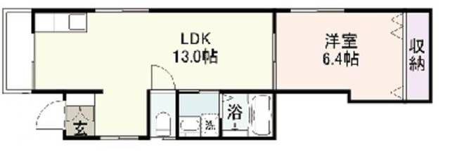 HANAMIZUKI(1LDK/1階)の間取り写真