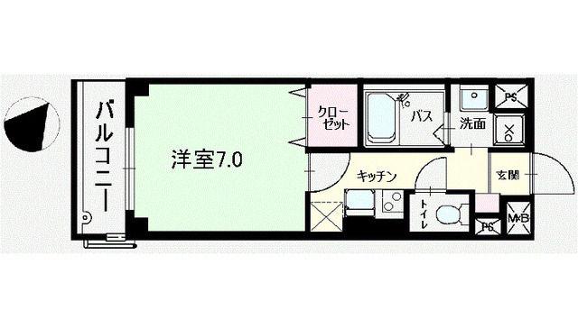 アンジュ アルモニー(1K/2階)の間取り写真