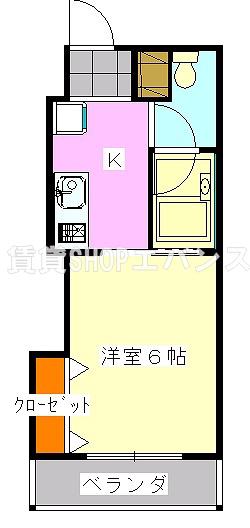 スマート津田沼ツインビルA(1K/4階)の間取り写真