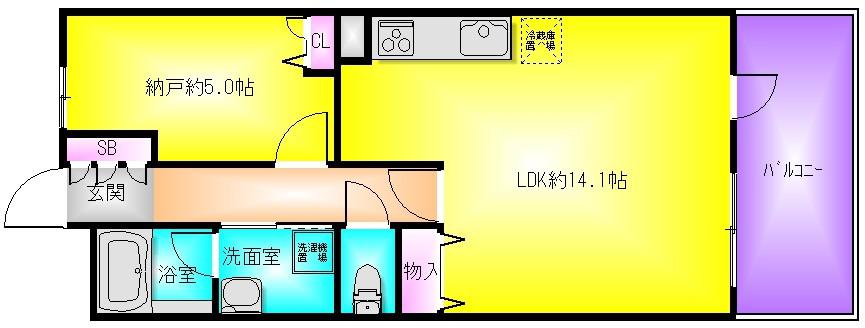 エスリード八尾駅前ザ・フロント(1SLDK/11階)の間取り写真