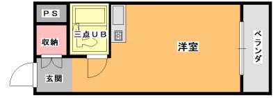 武藤ハイツ(ワンルーム/2階)の間取り写真