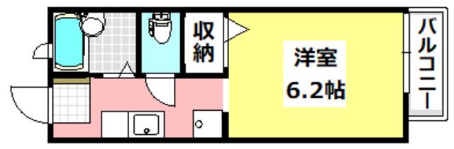 MINORUハイツ(1K/1階)の間取り写真